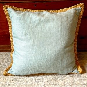 Potter barn linen pillow case 20x20 inch pillow  with braided trim. Like new!